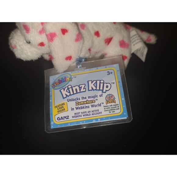 Webkinz Kinz Klip Love Puppy. New With Sealed Code. Red And Pink Hearts - Rare - Picture 3 of 7